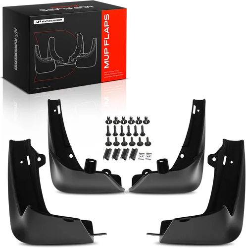 Vista 11 de A-Premium Juego de 4 unidades de guardabarros con accesorios de hardware compatibles con Tesla Model S 2012-2016, sedán, color negro mate, delantero