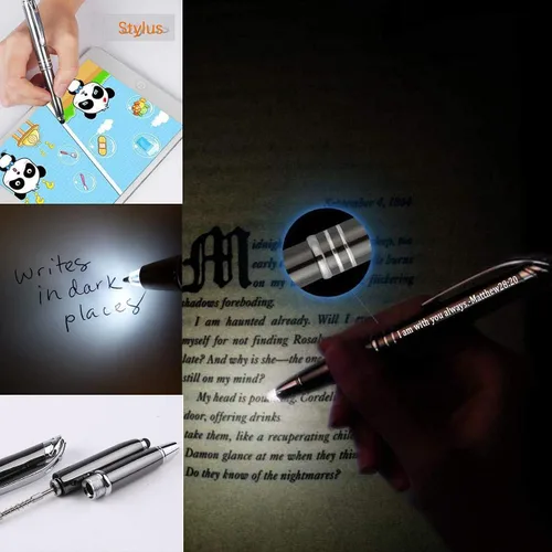Vista 3 de Bolígrafos personalizados grabados con versículo bíblico de fe católica, regalos de agradecimiento para pastores para hombres y mujeres