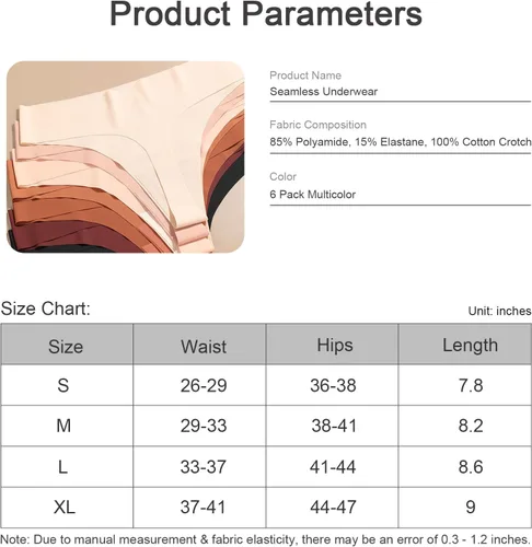 Vista 6 de Tangas sexys para mujer, calzones invisibles, con cintura en V, elásticos, transpirables, sin costuras, paquete de 6, S-XL