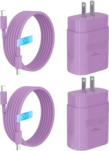 Vista 11 de Cargador para iPhone 17 16 15 cable de carga rápida de 10 pies, bloque de cargador USB C de 30 W para i Phone 15 16 16e 17 Air Plus Pro Max/iPad