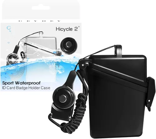 Vista 6 de Funda deportiva impermeable para tarjetas de identificación con cubierta de cordón, múltiples tarjetas de crédito, registro, tarjeta de entrada