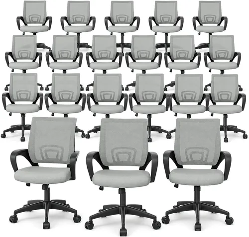 Vista 18 de Magshion Silla ergonómica de escritorio de oficina, silla de computadora de malla con respaldo medio, silla giratoria con respaldo transpirable