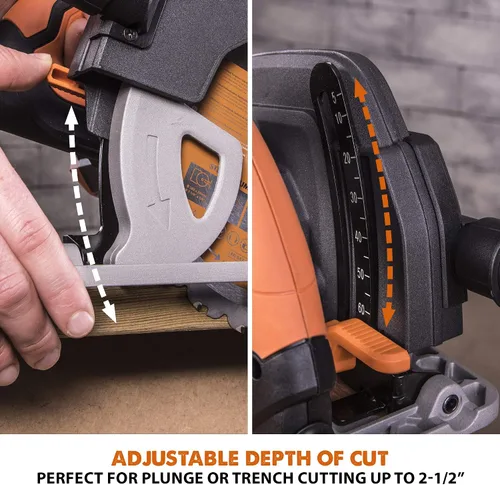 Vista 8 de Evolution Power Tools R185CCS Sierra circular de corte multimaterial TCT de 7-1/4 pulgadas, 7-1/4 pulgadas, naranja
