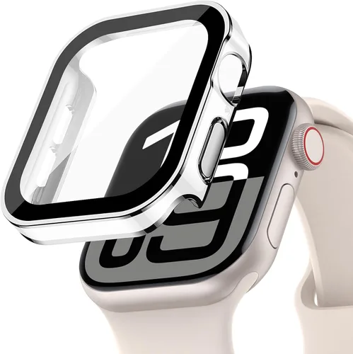 Vista 42 de Protección de Pantalla EIHAIHIS para Apple Watch Funda Serie 11 10 9 SE 8 7 6 5 4 40mm 44mm 41mm 45mm 42mm 46mm Vidrio Templado Impermeable PC