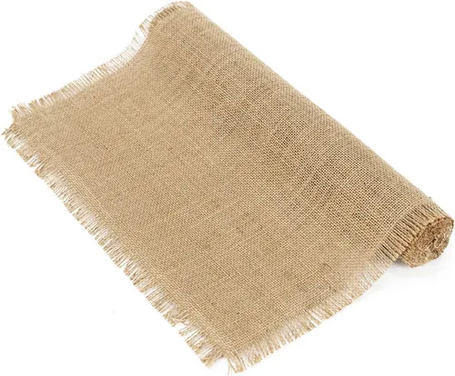 Vista 5 de Home·FSN Camino de mesa de arpillera, 100% yute vintage, 14 x 108 pulgadas, camino de mesa para bodas, fiestas, barbacoas, uso diario, vacaciones