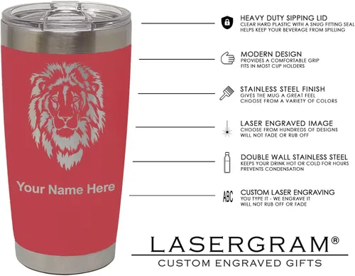 Vista 66 de LaserGram Vaso aislado al vacío de 20 onzas, notas musicales, grabado personalizado incluido (negro)