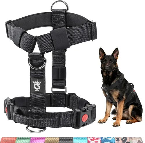 Vista 13 de TSPRO - Arnés táctico resistente para perro, sin tirones, mango superior de liberación rápida Adjustable Escape-proof Design fits Medium-Large