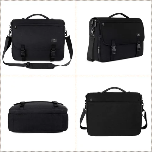 Vista 5 de MATEIN Bolsa de mensajero para hombre, maletín ligero para laptop de 17.3 pulgadas, bolsa para laptop con ruedas, maletín grande para hombre