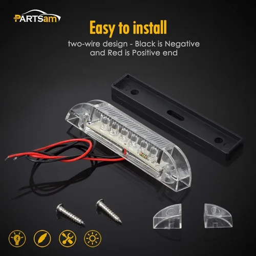 Vista 3 de Partsam 6X 4 Marine/Boat Slim Line Clear LED Utility Strip Light 6 Diodos sellados