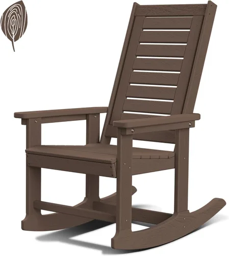 Vista 9 de GREENVINES Oversized Outdoor Rocking Chair, HDPE Rocker, Aqua