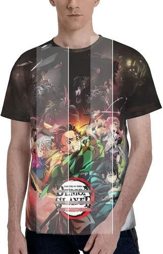 Vista 3 de Camiseta de manga corta con estampado 3D para hombre