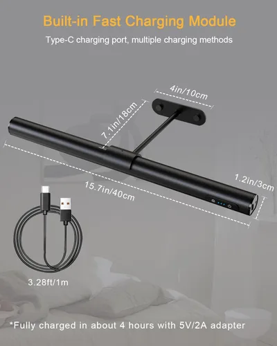 Vista 2 de GOVSSING Luces de imagen para pared, batería recargable de 4000 mAh, luz inalámbrica con control remoto, 3 temperaturas de color y brillo ajustable