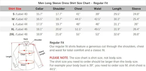 Vista 7 de corfty Camisas de vestir de manga larga para hombre, ajuste regular, camisa casual con botones y bolsillos
