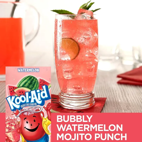 Vista 9 de Kool-Aid Mezcla de bebida sin azúcar de manzana verde y sandía, sin azúcar, cero calorías, 48 unidades, sin cafeína, 1 caja de cada sabor