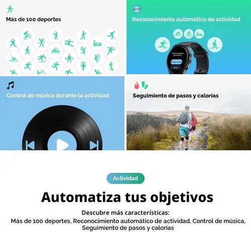 Vista 8 de Motorola Moto Watch 120 - Reloj inteligente Bluetooth de alta calidad con pantalla AMOLED, batería de 10 días, seguimiento de frecuencia cardíaca