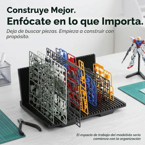 Vista 2 de HUBEST Organizador de piezas de modelo, estante plegable en forma de L
