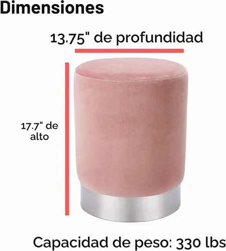 Vista 9 de BIRDROCK HOME Otomana Redonda Reposapiés – Diseño Moderno Suave Acolchado – Ideal para Sala de Estar, Dormitorio – Reposapiés Compacto, Silla