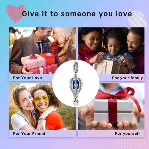 Vista 7 de LUXILLA Jewelry - Dijes familiares para mujer, plata de ley 925, para pulseras, collares, día de San Valentín, día de la madre, regalo para mujeres
