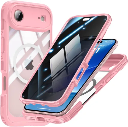 Vista 19 de TOPF&B Funda magnética para iPhone 16, compatible con MagSafe, cubierta completa de 360 grados, protector de pantalla de privacidad integrado