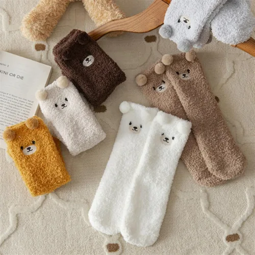 Vista 7 de TRENIS Women Socks Winter Cute Socks Female Autumn Thickened Warm Home Floor Sleep