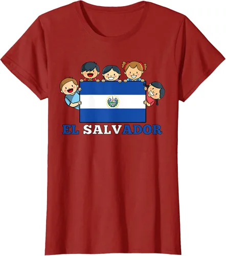 Vista 68 de Camiseta salvadoreña del Mes de la Herencia Hispana con la bandera de El Salvador para niños, Negro