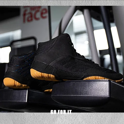 Vista 6 de Zapatos de boxeo para hombre, zapatos de entrenamiento cruzado de caña alta para interiores, gimnasio, deportes, zapatos de entrenamiento integrales