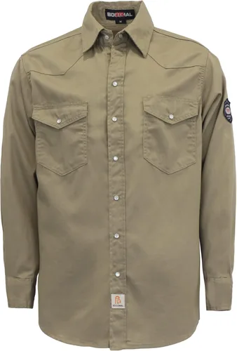Vista 12 de BOCOMAL Camisas FR 6.25oz Camisas de soldadura ligeras resistentes al fuego Camiseta retardante de fuego para hombres