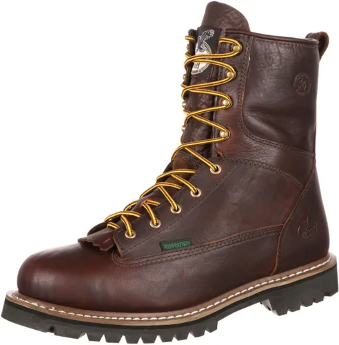 Vista 5 de Botas de trabajo impermeables para hombre Georgia Boot con cordones de punta a punta Marrón (Soggy Brown)