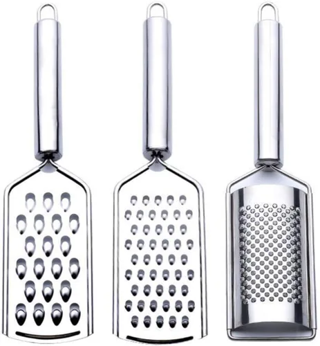 Vista 9 de Rallador de acero inoxidable para cortador de agujeros de cocina para papas, jengibre y queso, mango antideslizante para seguridad esencial