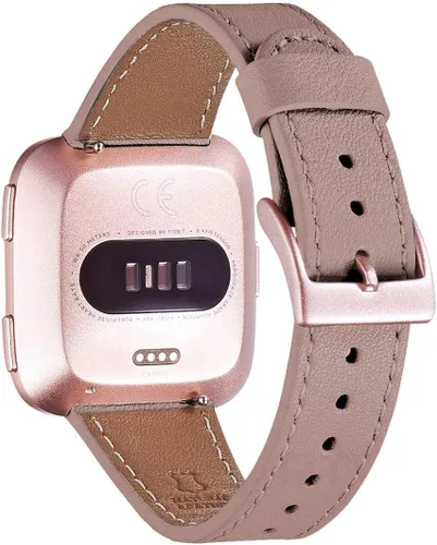 Vista 14 de WFEAGL Correa para Fitbit Versa, correa de cuero de grano superior para reloj inteligente Fitbit Versa Fitness (correa negra + hebilla negra)