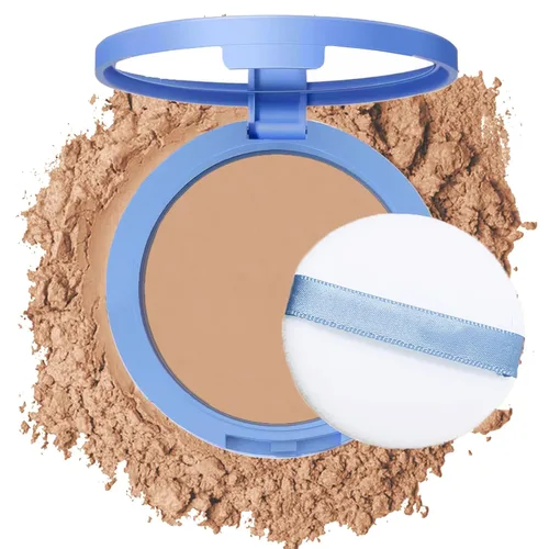Vista 11 de Polvo Compacto Facial Control de Grasa, Maquillaje Polvo Fijador Mate Suave Impecable, Polvo de Acabado Impermeable de Larga Duración, Cosméticos