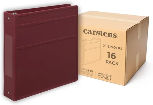 Vista 13 de Carstens Carpeta de 3 Anillos de Servicio Pesado de 2 Pulgadas - Apertura Lateral, Negro, Plástico Duradero, Anillos Sin Espacios, Cubiertas