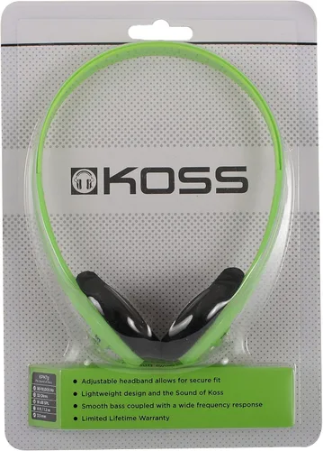 Vista 2 de Koss KPH7G Auriculares Portátiles Sobre la Oreja con Diadema Ajustable - Verde, 8.7 x 6.2 x 2.0