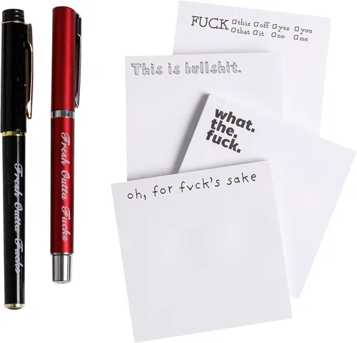 Vista 12 de Fresh Outta Fucks - Juego de notas adhesivas divertidas y bolígrafo, regalo de elefante blanco, divertido accesorio de escritorio, regalos