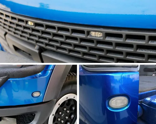 Vista 8 de iJDMTOY Luces de carrera completas de 7 piezas con lente transparente 84-SMD LED y luces de posición laterales delanteras/traseras compatibles