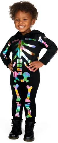 Vista 7 de Tipsy Elves Disfraz de Halloween de esqueleto para bebé, mono con estampado Blanco Esqueleto