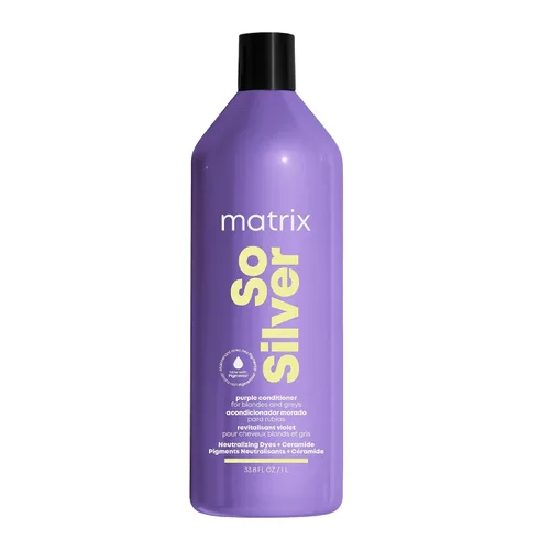 Vista 8 de Matrix So Silver Champú Morado Púrpura - Elimina los tonos amarillos y cobrizos, deposita color y tonifica, acondicionador pigmentado para rubias