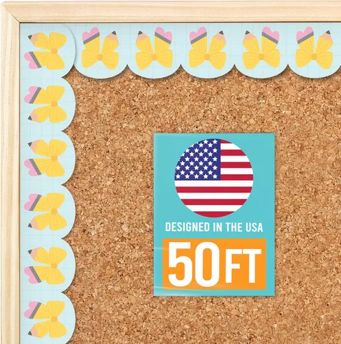 Vista 23 de Bordes de tablón de anuncios de 50 pies para decoración de tablones de Boho silenciado