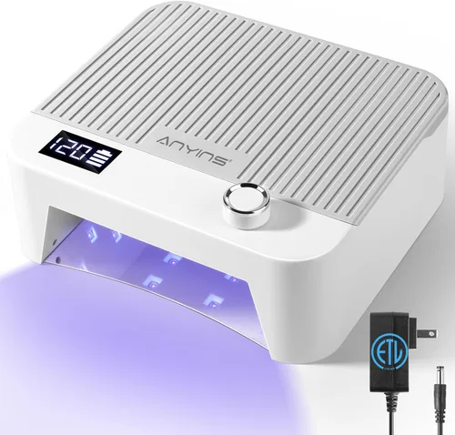 Vista 9 de Lámpara de uñas UV, 288 W, 8 horas, súper duradera, 15600 mAh, profesional, inalámbrica, lámpara LED UV para uñas, 66 cuentas de lámpara con sensor
