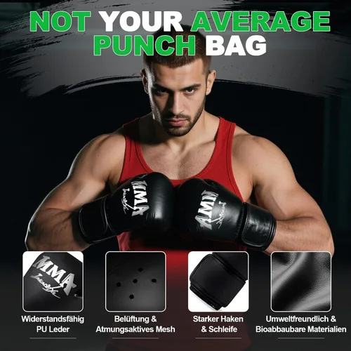 Vista 6 de Freestanding Punching Bag with Gloves, 70'' Heavy Boxing Bag with Stand for Adult Teens, Standing Women Men Inflatable Kickboxing Bags for Beginners