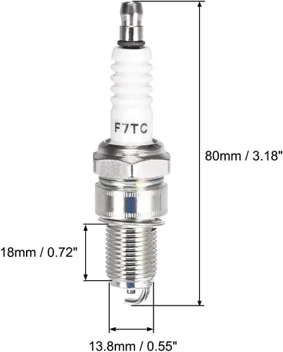Vista 2 de uxcell Bujía F7TC para GX120 para GX160 para GX200 para GX200 para GX240 Generador Cortacésped Tractor Rototiller Bomba de agua