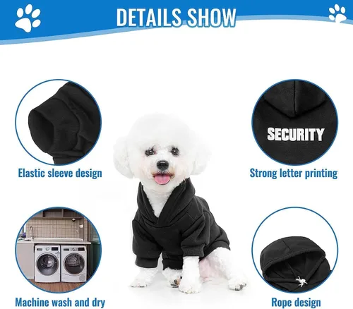 Vista 3 de BINGPET - Sudaderas con capucha de seguridad para perros, suéter para cachorros, abrigos para perros para clima frío, suéter con capucha abrigado