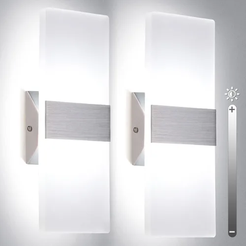 Vista 10 de TRLIFE Apliques de pared regulables, juego de 2 apliques de pared modernos con cableado integrado, luces montadas en la pared de 12W, 6000K, LED
