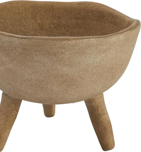 Vista 5 de Creative Co-Op - Maceta de terracota estilo bohemio con borde orgánico, color gris pardo mate