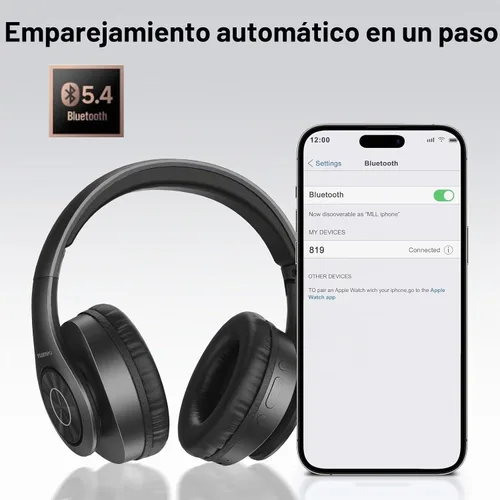 Vista 3 de TUINYO Audífonos Bluetooth negros