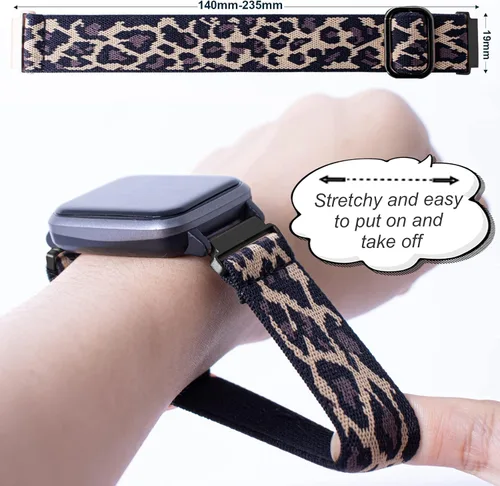 Vista 3 de Correa elástica de nailon compatible con el reloj Veryfitpro ID205L, correa de repuesto elástica de 0.73 pulgadas para Blackview ID205L/Letsfit