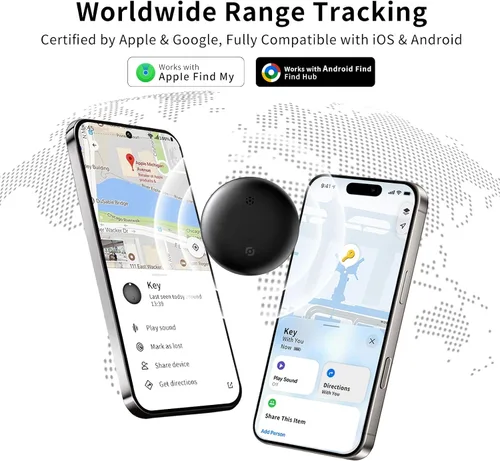 Vista 3 de Rastreador GPS para vehículos, funciona con Android e iOS, Apple Find My, sin tarifa mensual ni suscripción, dispositivo de seguimiento magnético