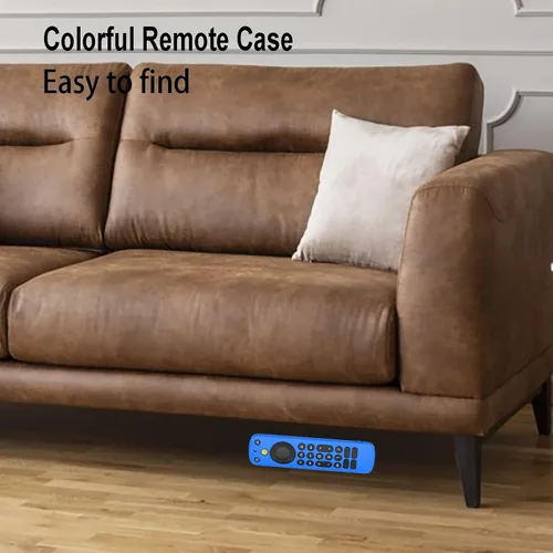 Vista 6 de LEFXMOPHY Funda azul compatible con Alexa Voice Remote Pro 2022, funda protectora de silicona que brilla en la oscuridad con correa