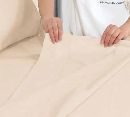 Vista 7 de Shunjie.Home - Juego de sábanas de 100 % algodón para cama individual de 600 hilos, tejido satinado, juego de 3 piezas, bolsillos profundos con Beige