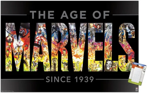 Vista 12 de Trends International Marvel Comics - Póster de pared del 80 aniversario de Marvel - Age of Marvels, 14.725 x 22.375 pulgadas, versión enmarcada
